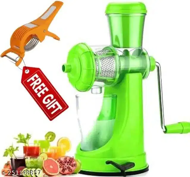 Plastic Manual Juicer with Free Peeler, Multicolor, Set of 2