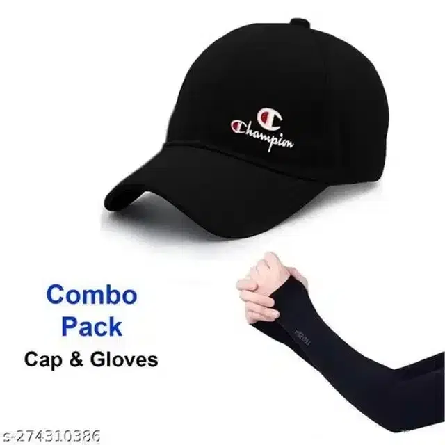 Polyblend Mens Caps (Black, Free Size)