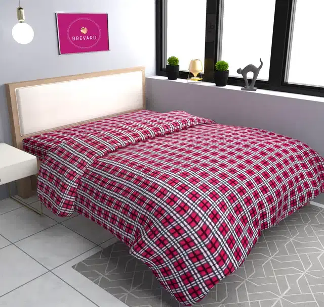 Woolen Printed Double Bed Duvet Cover, Red, 90x100 Inches