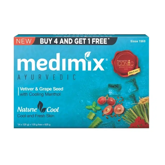 Medimix Ayurvedic Nature Cool Soap 5X125 g (Buy 4 Get 1 Free)