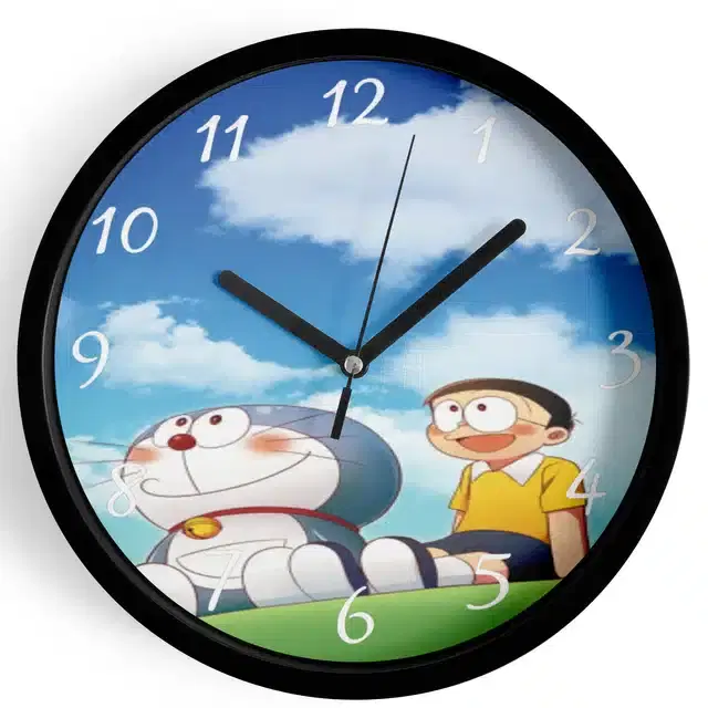 Doraemon Analog Wall Clock, Multicolor, 7 Inches