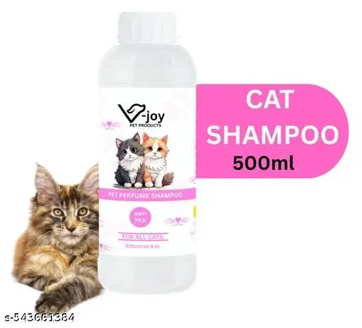 Cat/Kitten Hair Fall, Anti tick Silky + shiny Shampoo 500ml , (Pack Of 1)