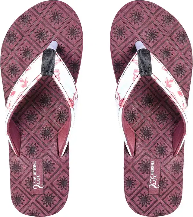 Flip Flops for Women (Maroon, 6)