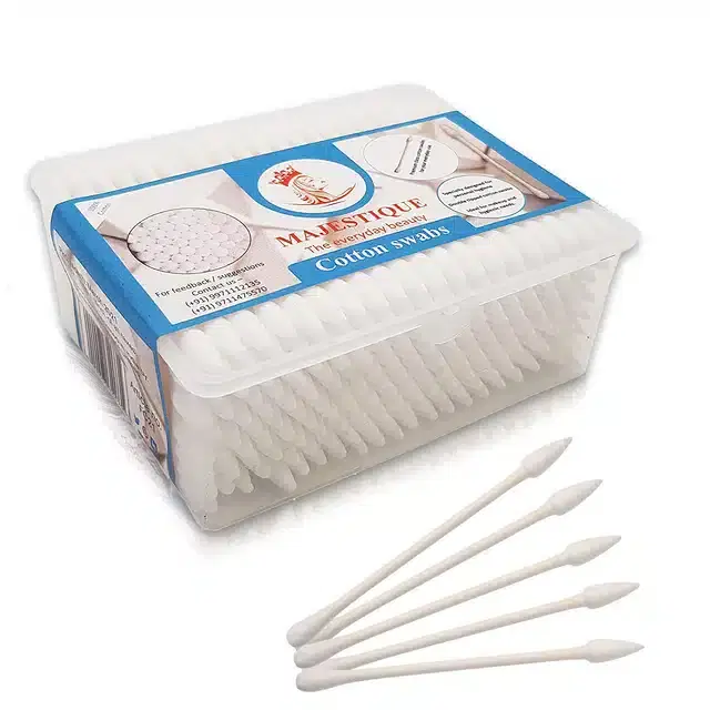 Majestique Dual-Purpose Cotton Swab Makeup Remover Stick, Pack of 250, B-14