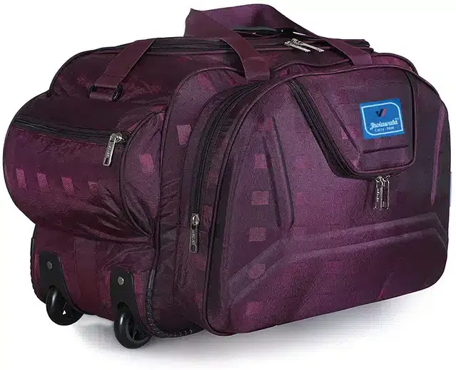Nylon Traveling Luggage Bag with Wheels, Purple,56 L