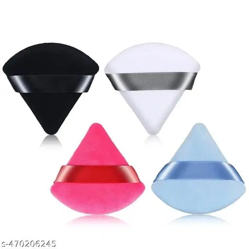 Triangle Makeup Puff, Multicolor, Pack of 4