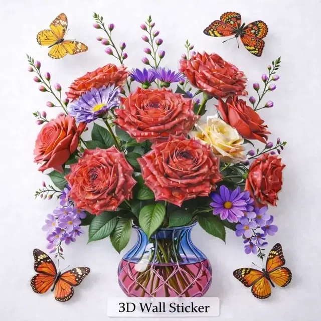 Fancy 3D Floral Wall Sticker (35X60cm)