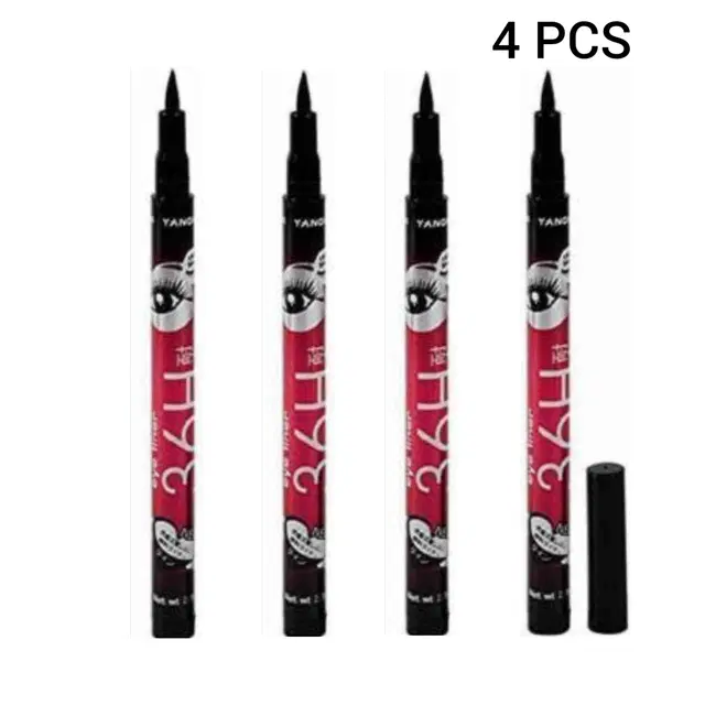 36H Waterproof Smudgeproof Long Lasting Sketch Eyeliner, Black, Pack of 4