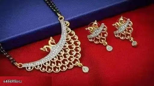 Mangalsutra Set for Women (White, 18 inch)