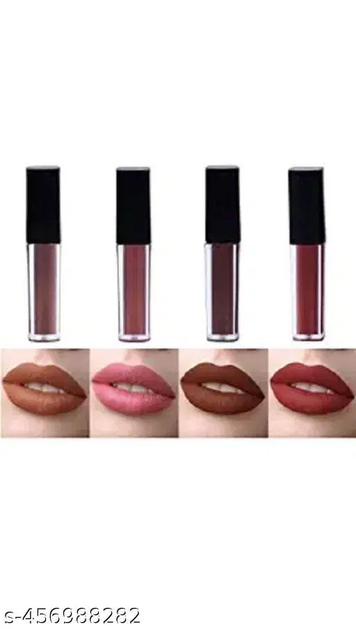Liquid Lipstick for Women, Multicolor, Pack of 4