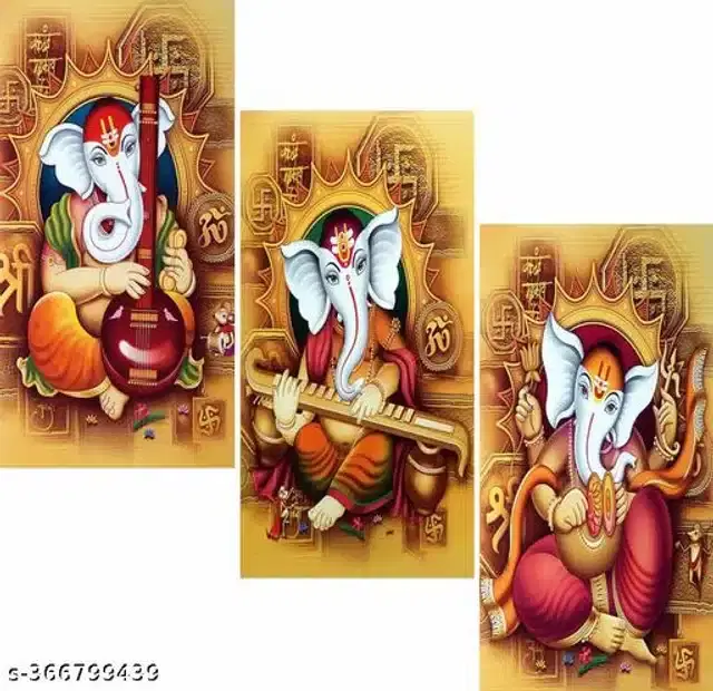 Wooden UV Coated Digital Painitings, Multicolor, 12x18 inches, Pack of 3