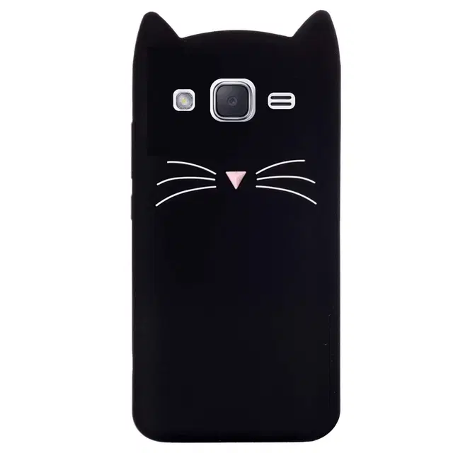 Silicone Mobile Back Cover for Samsung J2 2016 (Black)