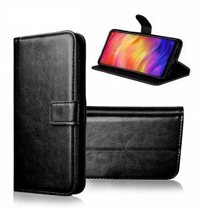 Artificial Leather Mobile Flip Cover for Tecno Pova 6 Neo 5G (Black)