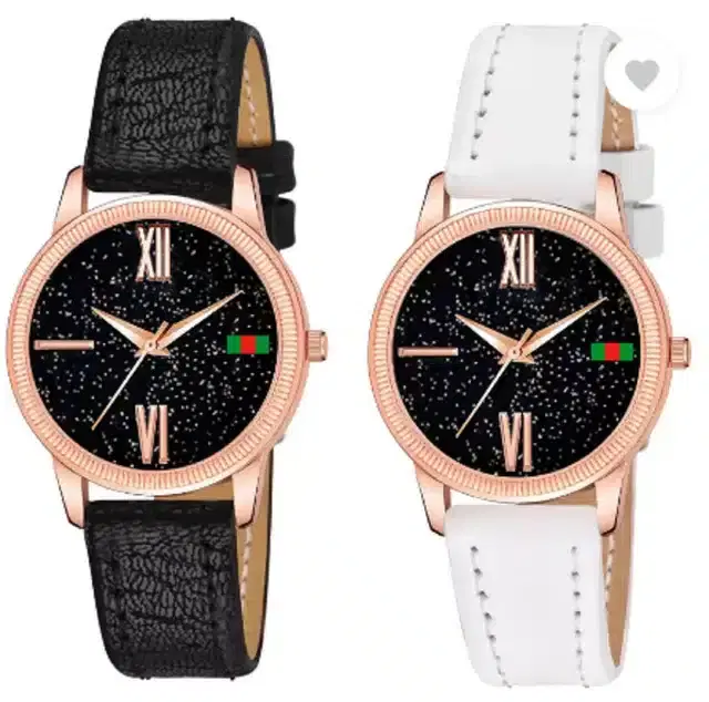 Analog Watch for Women, Pack of 2 (Multicolor)