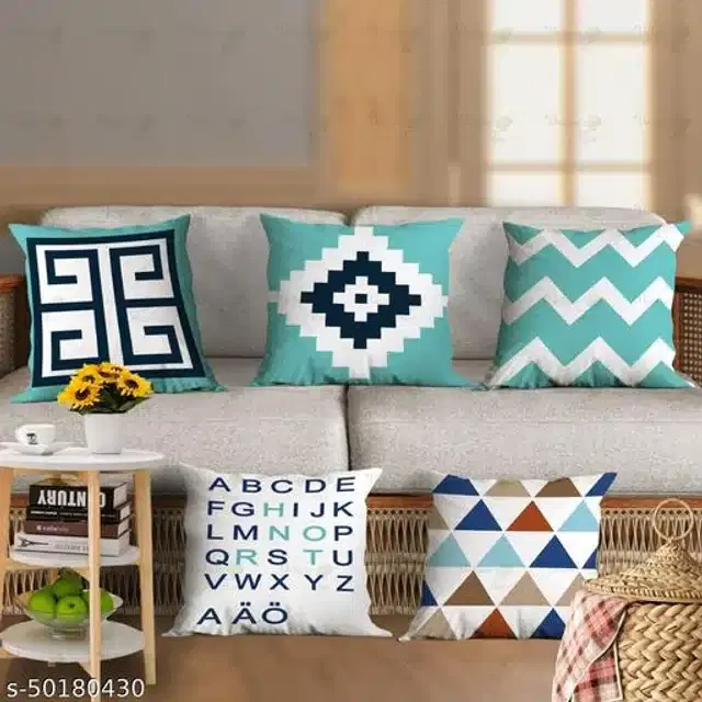 Cushion Cover for Home, Multicolor, 16x16 inches, Pack of 5