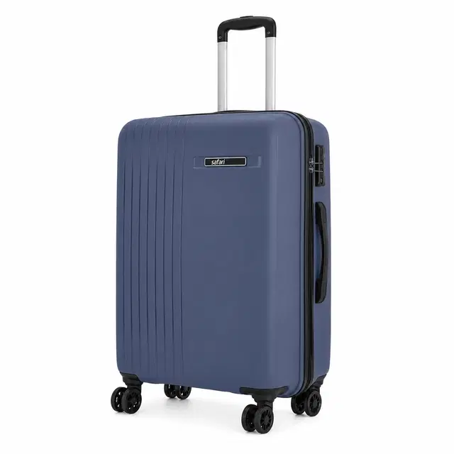 Safari Lancer 28 Inch [Large] Trolley Bag with 360° Spinner 8 Wheels, Blue