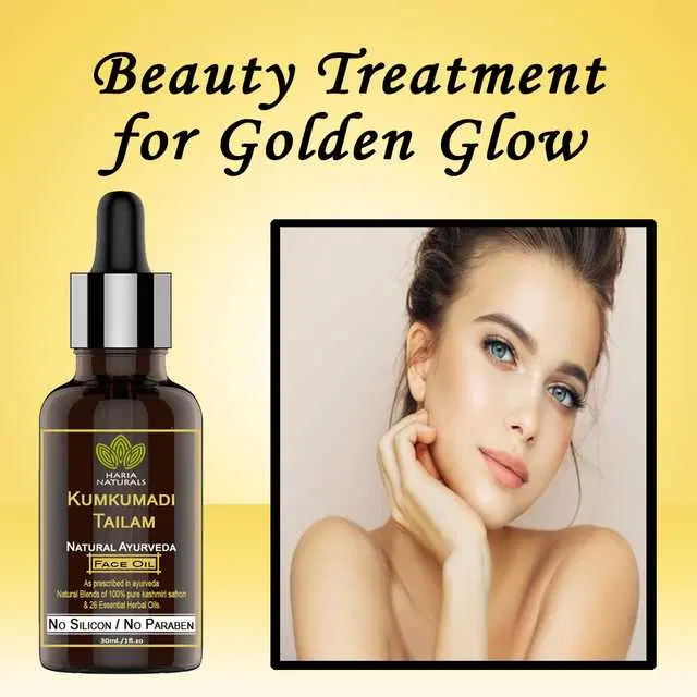 Haria Naturals Pure Kumkumadi Tailam For Radiant Skin For Brightens, Healthy & Glowing Skin 30 ml, B-15239