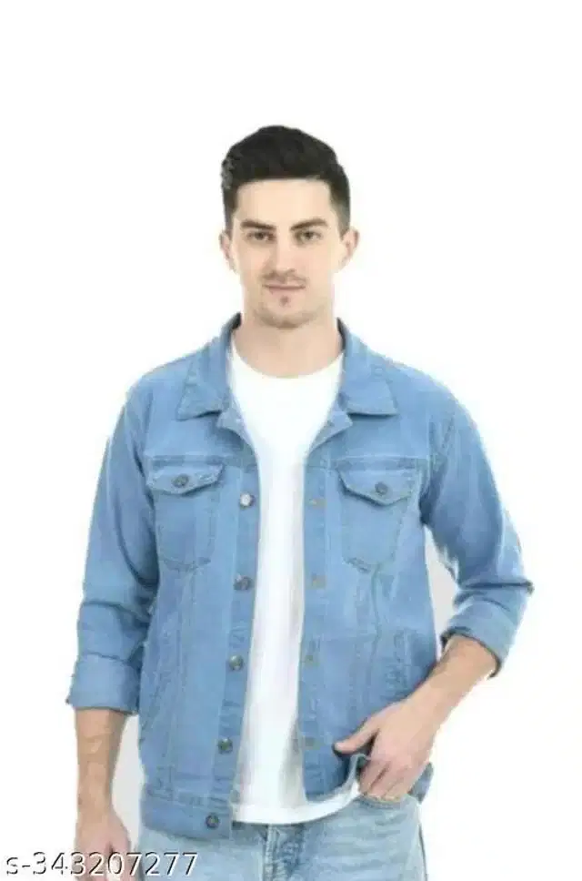 Full Sleeves Jacket for Men (Sky Blue, XL)