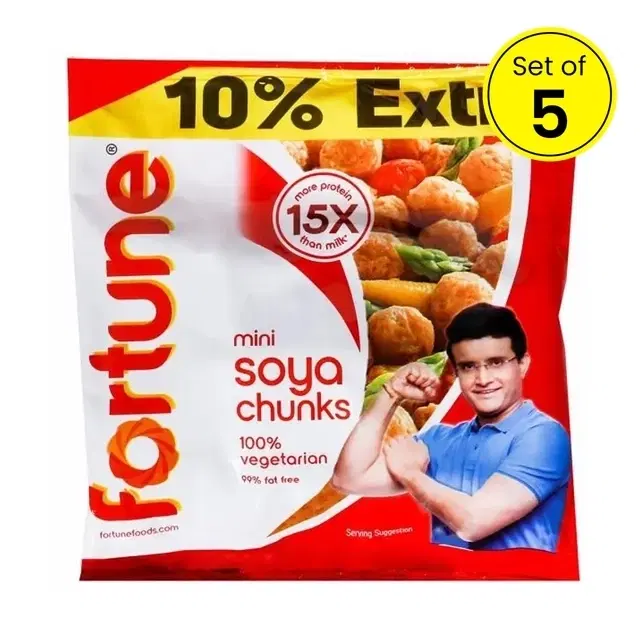 Fortune Mini Soya Chunks 5X47 g (Pack of 5)