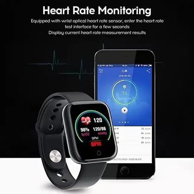 D20 Wireless Bluetooth Smartwatch for Men & Women, Assorted