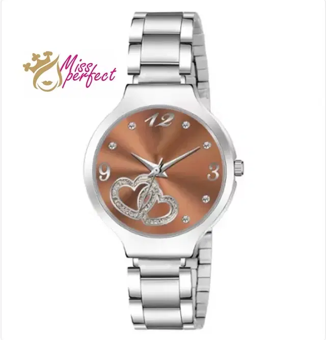 Analog Watch for Women & Girls (Silver)