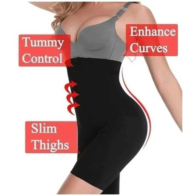 Women’s Cotton Lycra Tummy Control 4-in-1 Blended High Waist Tummy & Thigh Shapewear (S685)