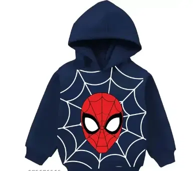 Cotton Printed Hoodie for Girls (Navy Blue, 6-12 Months)