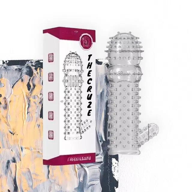 Crystal Dotted Reusable Condom for Men, Transparent, Pack of 1