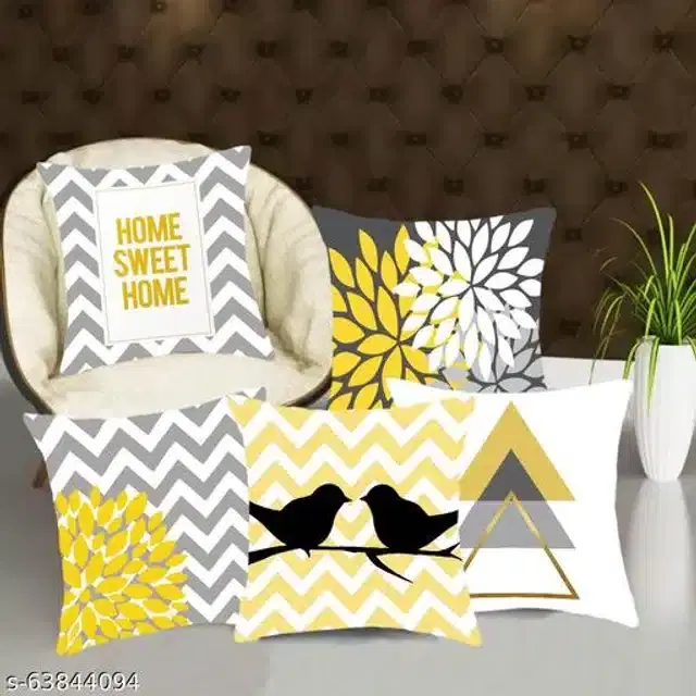 Cushion Cover for Home, Multicolor, 16x16 inches, Pack of 5