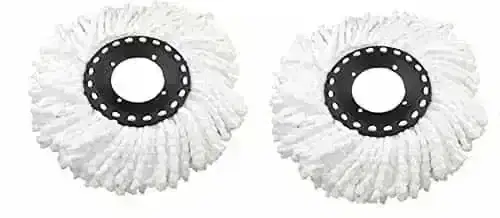 Shopeleven 360 Rotating Magic Spin Microfiber Mop Head Refill, Pack Of 2, White