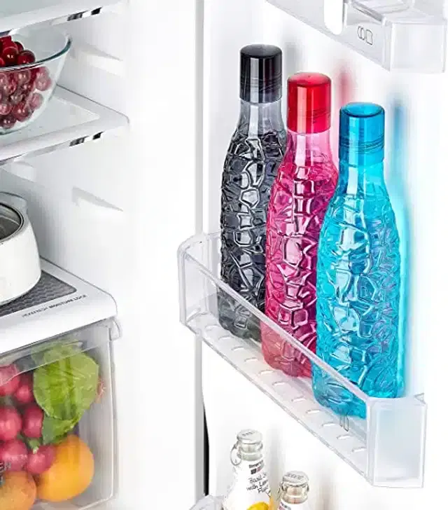 Plastic Water Bottle Set, Multicolor, 1000 ml, Pack of 3