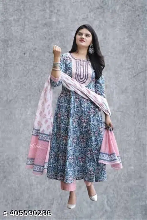 Kurta Set for Women (Multicolor, M)