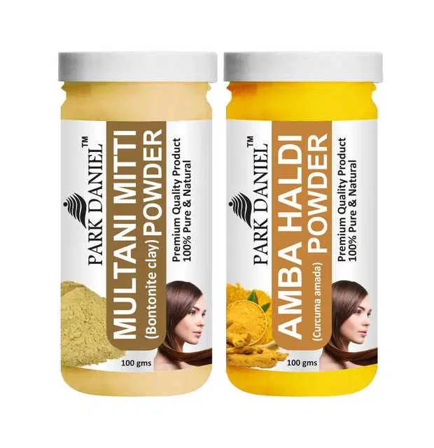 Park Daniel 100% Pure & Natural Multani Mitti Powder & Amba Haldi Powder, Pack Of 2, 100 g, SE-299