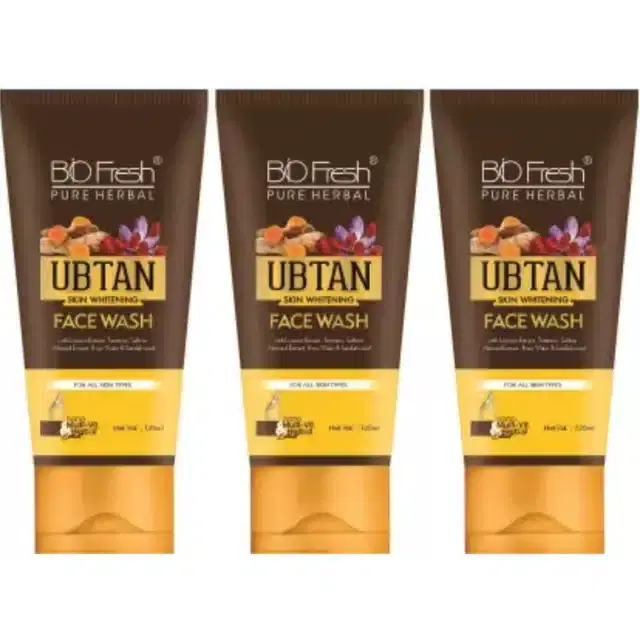 Biofresh Ubtan Skin Whitening Face Wash , Pack of 3, 120 ml