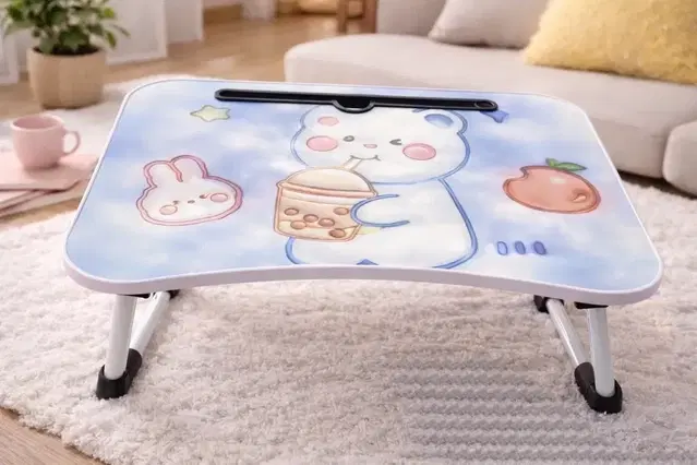 3D Baby Bear  Foldable Wooden Mini Laptop & Study Table for Bed (48*30 cm)
