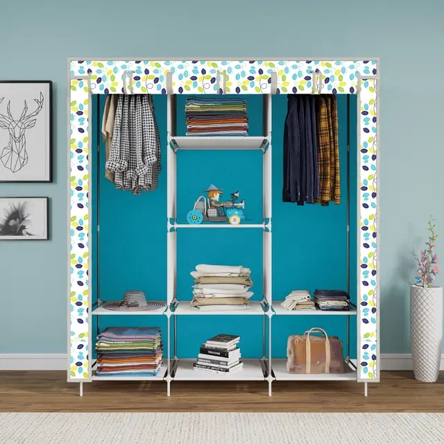 Plastic Printed Collapsible Wardrobe, Multicolor