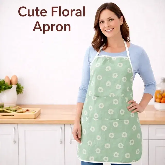 Green Floral Adjustable Multifunction Apron