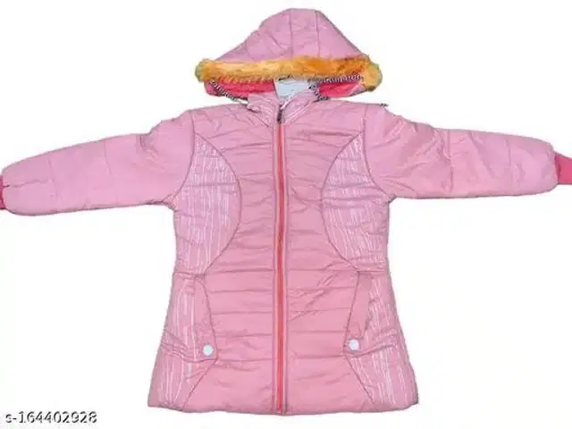 Woolen Jacket for Kids (Baby Pink, 4-5 Years)