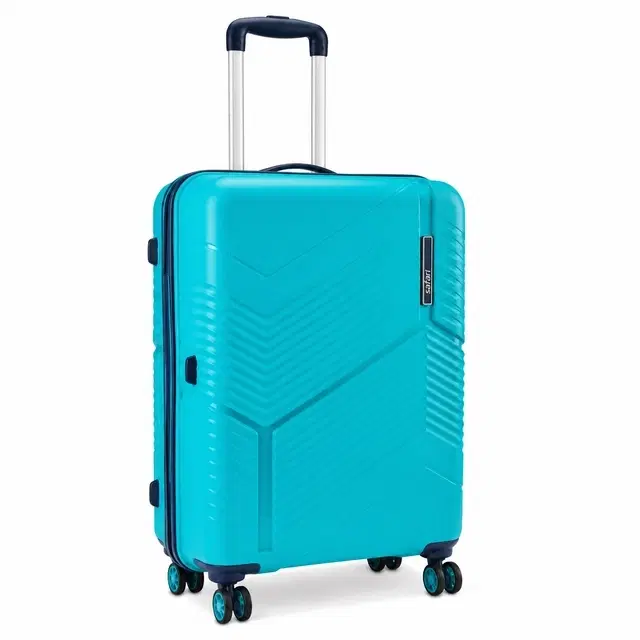 Safari Carter Pro CM 24 Inch [Medium] Trolley Bag with 360° Spinner 8 Wheels, Cyan