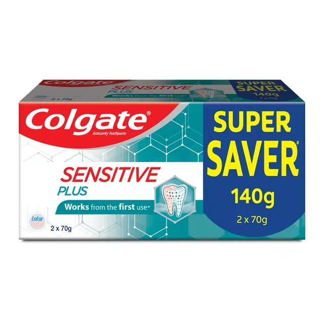 Colgate Sensitive Plus Toothpaste, With Pro Argin Formula for Sensitivity Relief 2X70 g