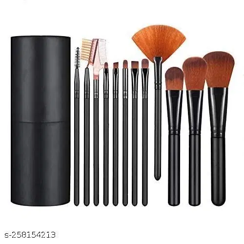 Beauty Professional Luxury Makeup Brush Set with Storage Box - 12 Piece black Brushes Makeup Kit for Girls