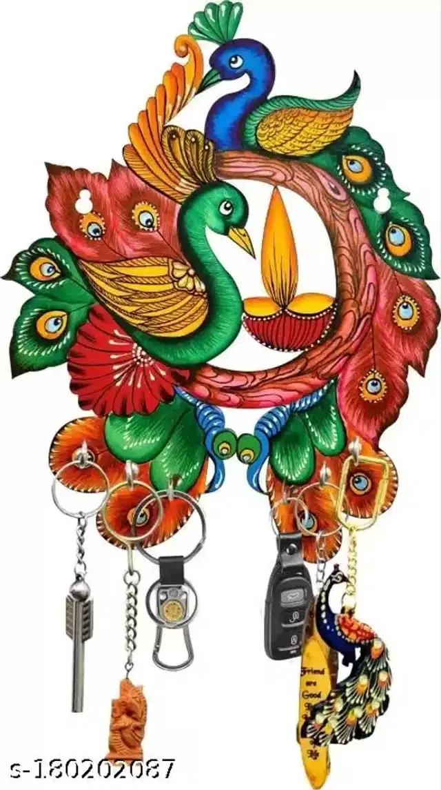 Wooden Keys Holder, Multicolor