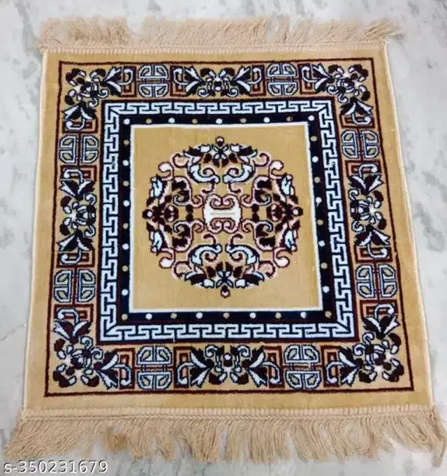 Velvet Pooja Mat, Multicolor, 2x3 Feet