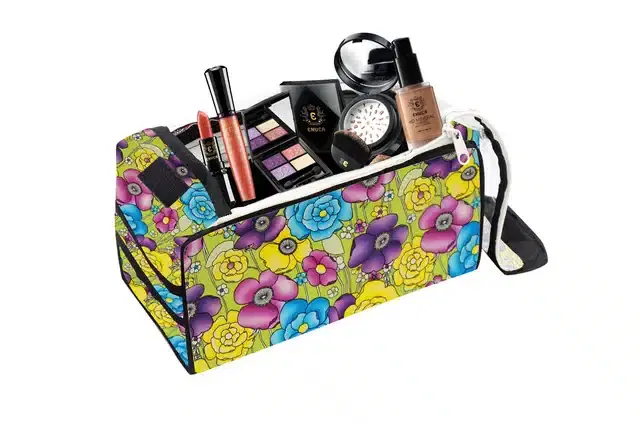 PVC Printed Makeup Storage Pouch, Multicolor