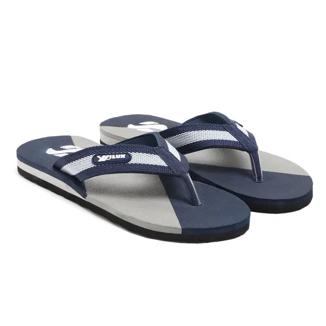 Solid Flip-flops for Men (Navy Blue, 6)