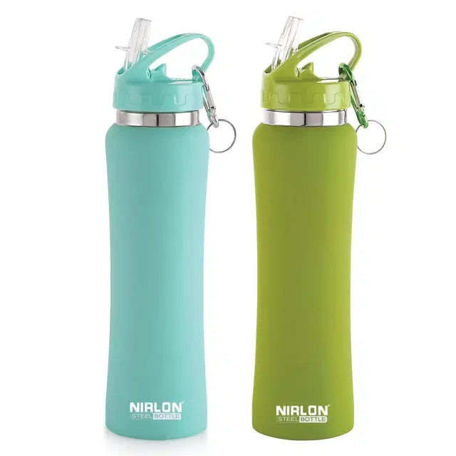 Nirlon Stainless Steel Sipper Water Bottle, Multicolor, 750 ml, Pack of 2