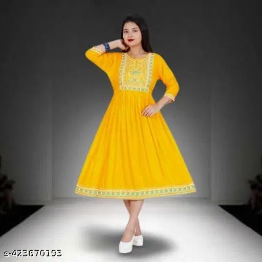 Elegant Gown for Women (Yellow, XS)