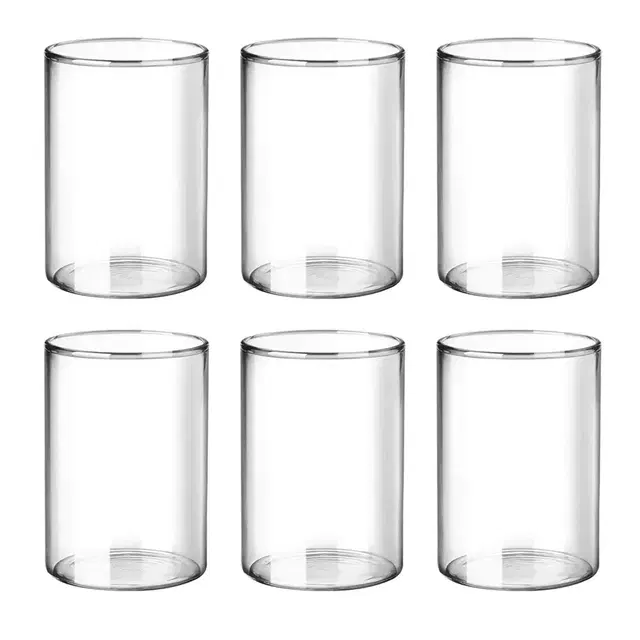 Treo By Milton Vector Borosilicate Glass Tumbler Set Of 6, 300 ml Each, Transparent, Perfect For Water, Juice, Cocktails, Mocktails Durable, Stylish Drinkware For Everyday Use