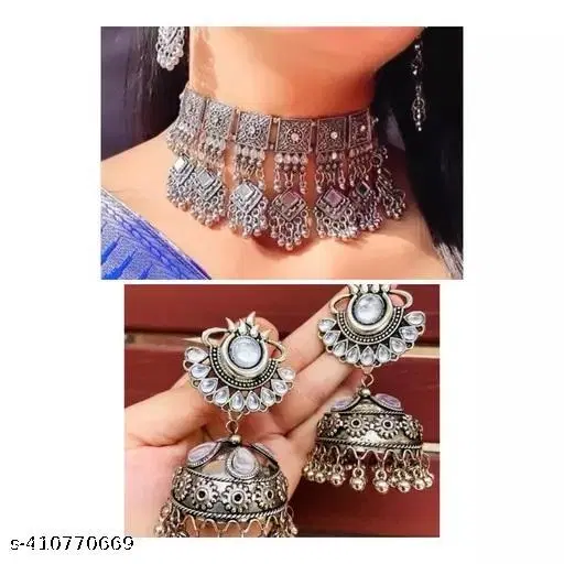 latest combo of Two high selling Oxidised Necklace And Oxidised Earrings