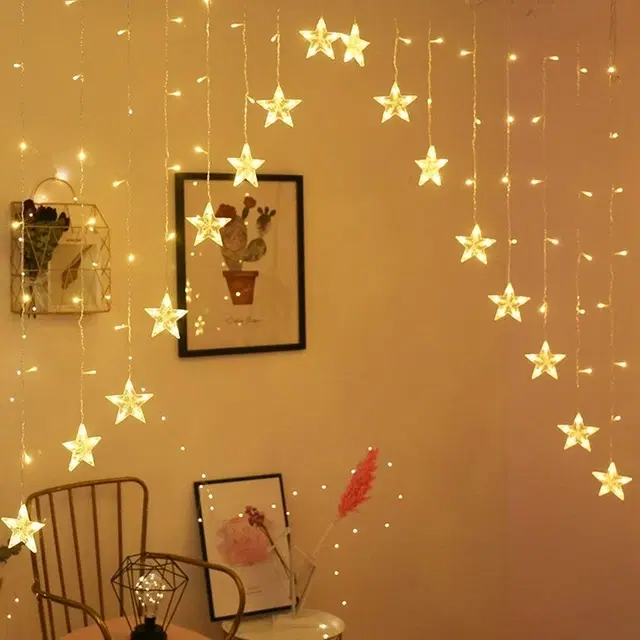 A Shape 16 Star Curtain Led Light, Warm White